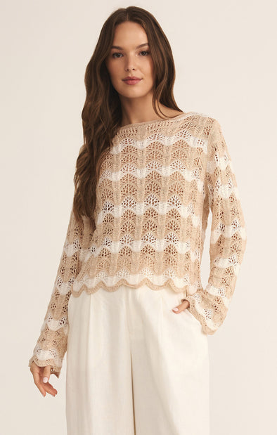 AZURA STRIPE CROCHET SWEATER