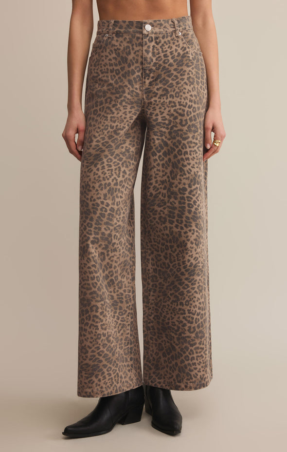 MARLI DENIM LEOPARD PANTS