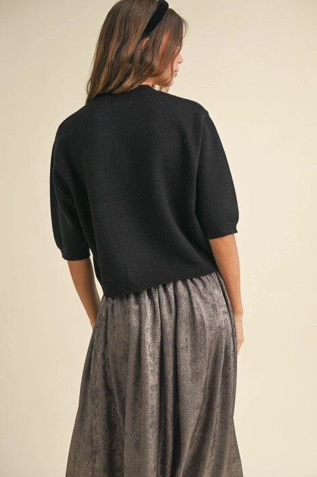 JOSIE SWEATER TOP - BLACK