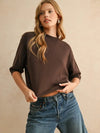 JOSIE SWEATER TOP - BROWN