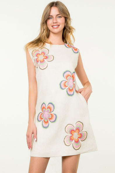 LAYLA FLORAL EMBROIDERED DRESS