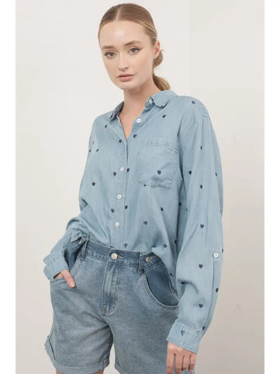 DENIM HEARTS SHIRT