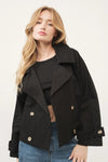 ANNIE CROP TRENCH - BLACK