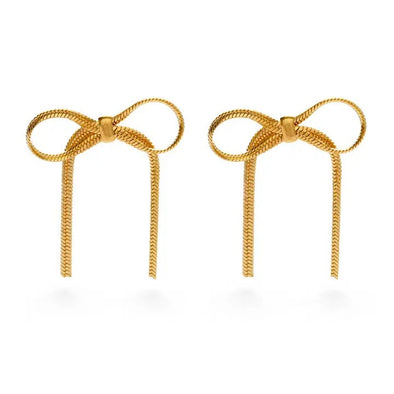 CHAIN BOW EARRINGS