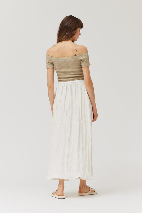 CRINKLE SKIRT - MILK