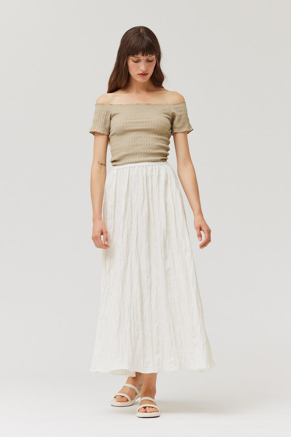 CRINKLE SKIRT - MILK