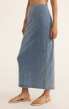 GAIL JERSEY DENIM MIDI SKIRT