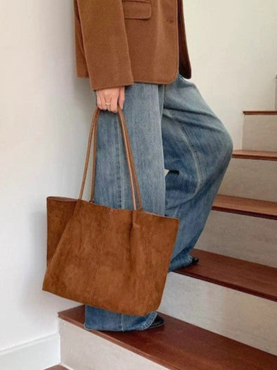 GIORGIO SUEDE TOTE - BROWN