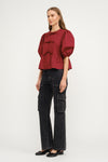 NORAH BLOUSE - BURGUNDY