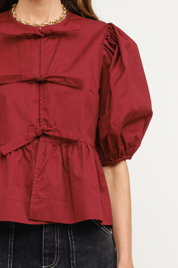 NORAH BLOUSE - BURGUNDY