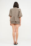 NORAH TOP - BROWN TWEED