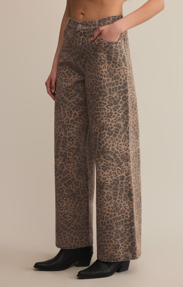 MARLI DENIM LEOPARD PANTS