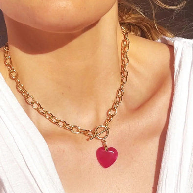 PINK HEART NECKLACE